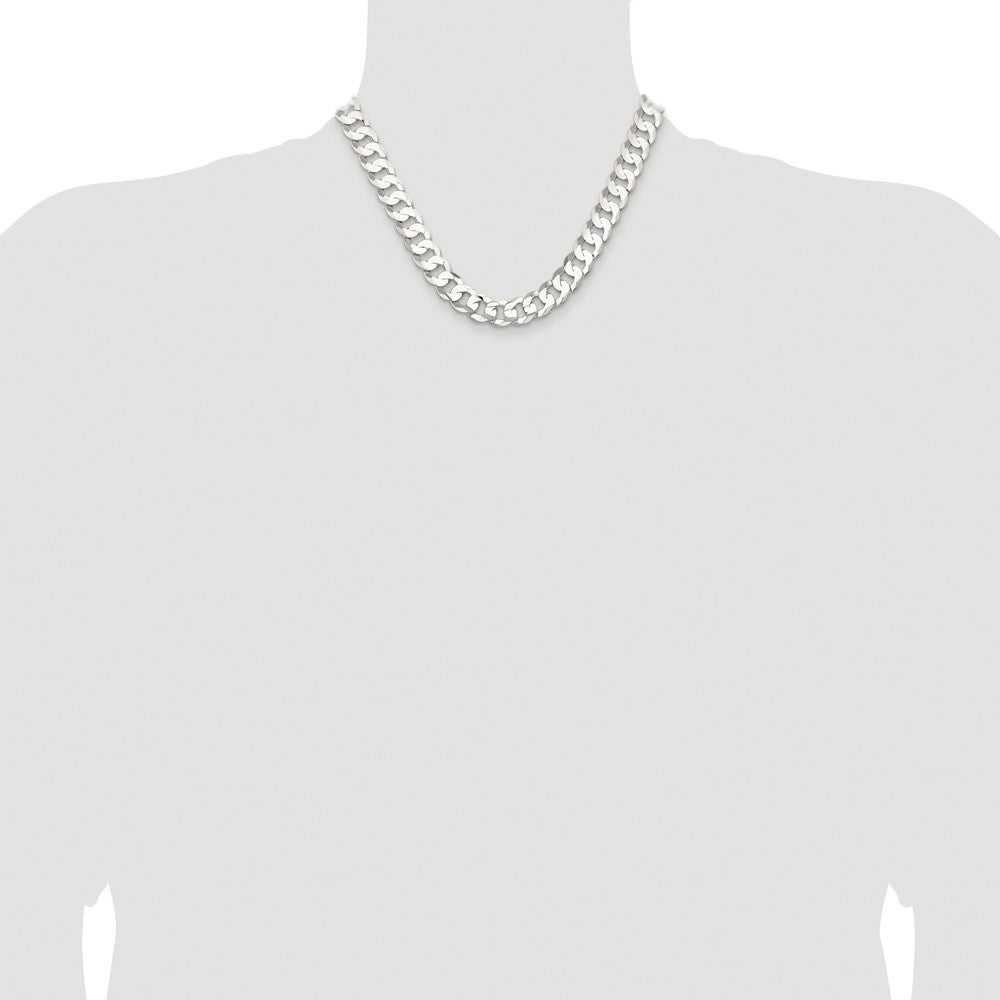 Buy Luxury Rhodium-Plated Sterling Silver 11.9mm Curb Chain - Stylish Value!