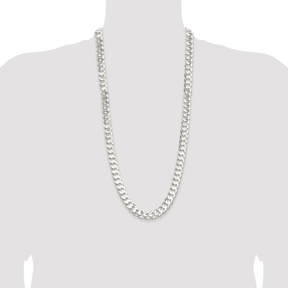 High-Quality Rhodium-Plated Sterling Silver 11.9mm Curb Chain - Stylish Value