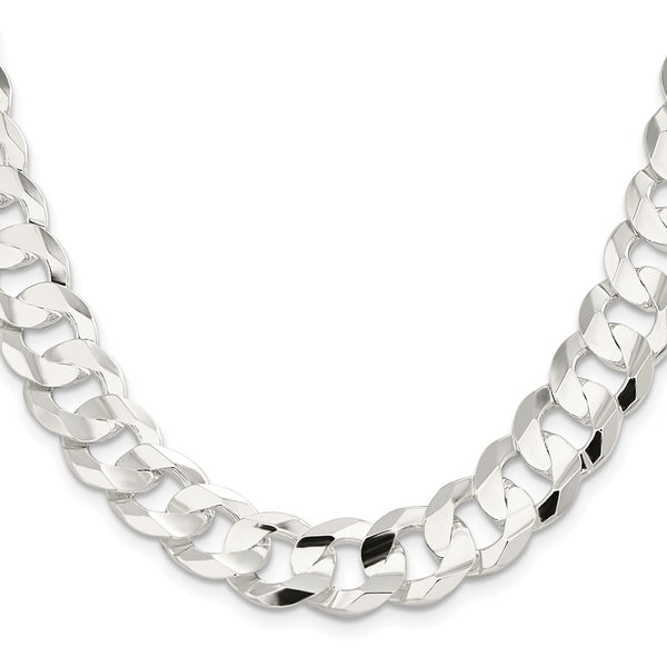 14mm Sterling Silver Concave Curb Chain