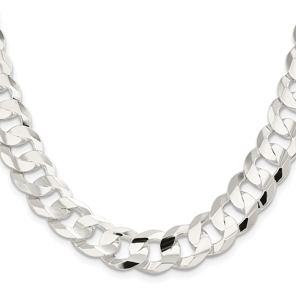 Buy Stylish 14mm Sterling Silver Concave Beveled Curb Chain - Affordable Elegance