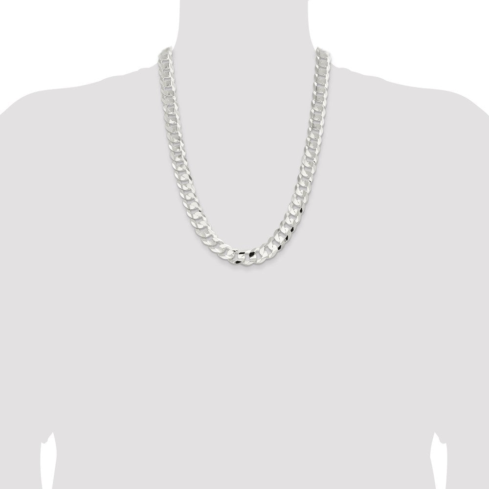 Buy Stylish 14mm Sterling Silver Concave Beveled Curb Chain - Affordable Elegance
