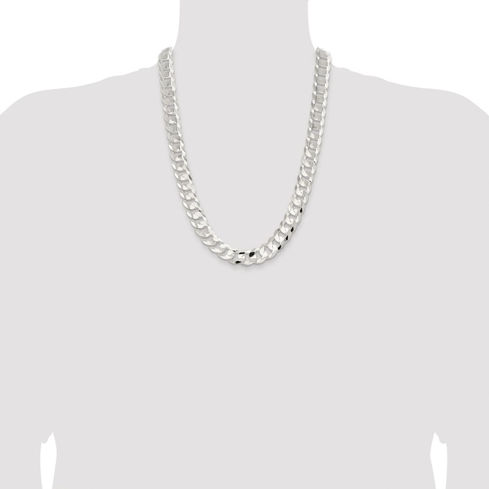 High-Quality Rhodium-Plated Sterling Silver 14mm Curb Chain | Stylish Value