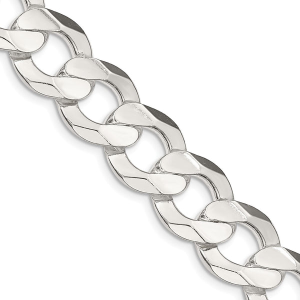 14mm Sterling Silver Concave Curb Chain