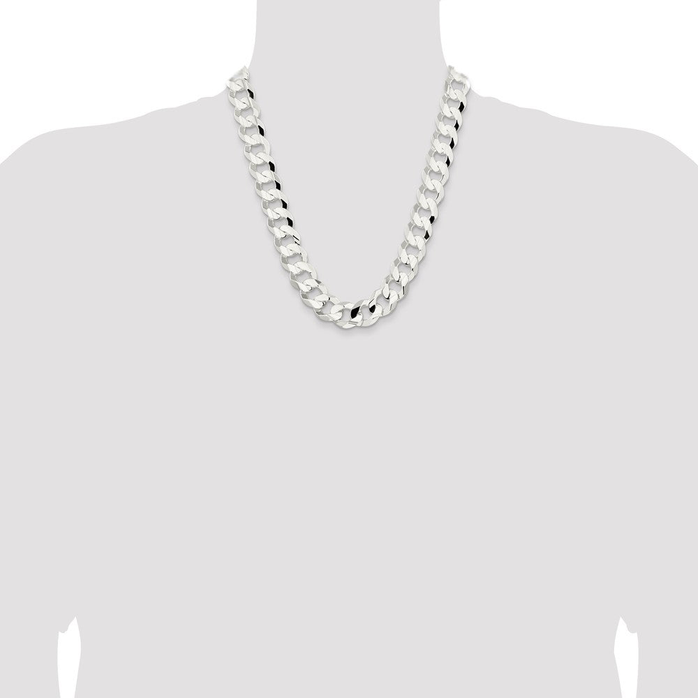 Exclusive Stylish Sterling Silver 15.75mm Beveled Curb Chain - Affordable Luxury