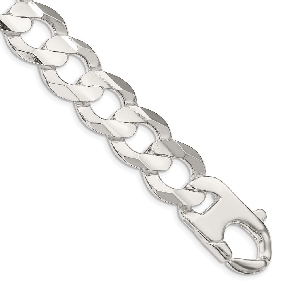 Buy Stylish 15.75mm Beveled Concave Curb Chain in High-Quality Sterling Silver