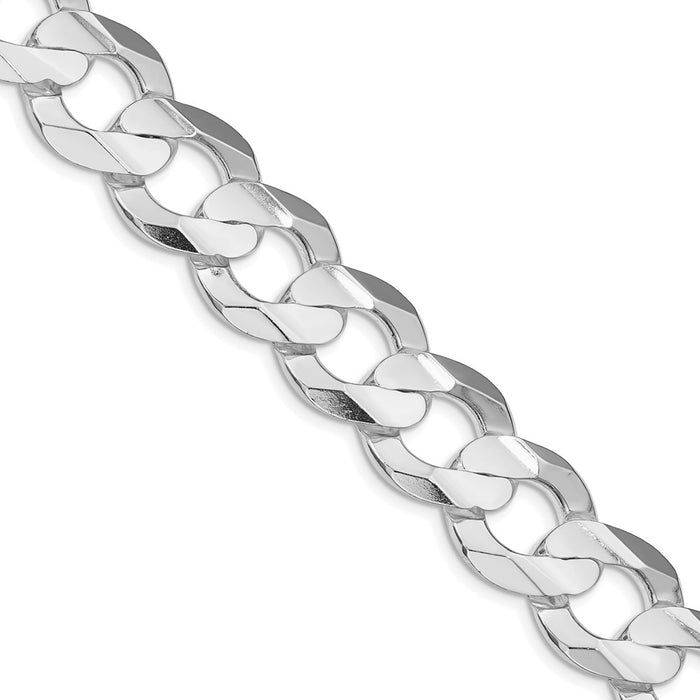 Buy Stylish Rhodium-Plated Sterling Silver 15.75mm Curb Chain - Affordable Luxury-1