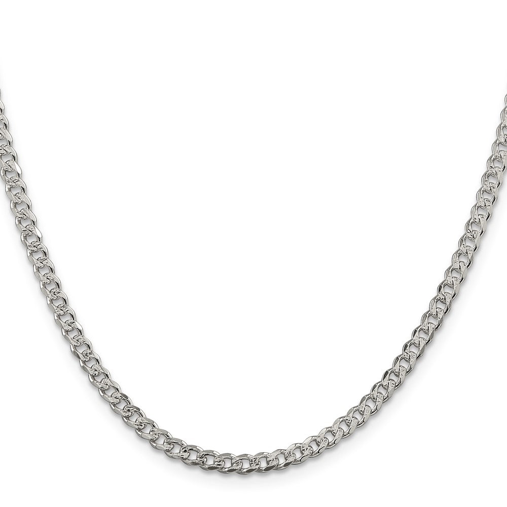 High-Quality 3.8mm Pav Curb Chain in Sterling Silver - Stylish & Affordable!