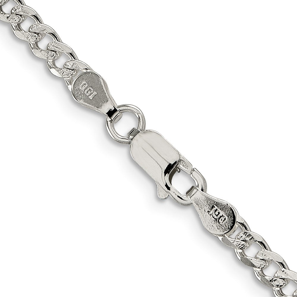 High-Quality Sterling Silver 3.8mm Pav Curb Chain - Stylish & Affordable!