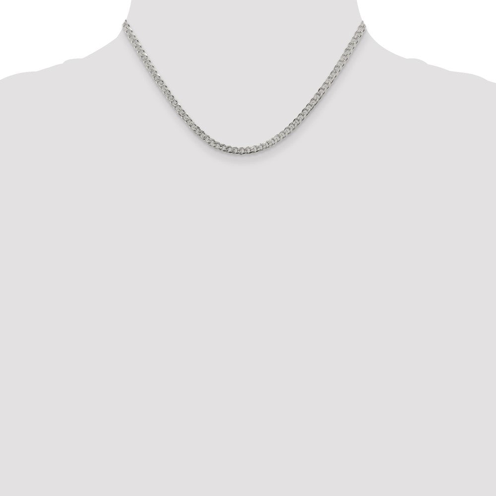High-Quality Sterling Silver 3.8mm Pav Curb Chain - Stylish & Affordable!