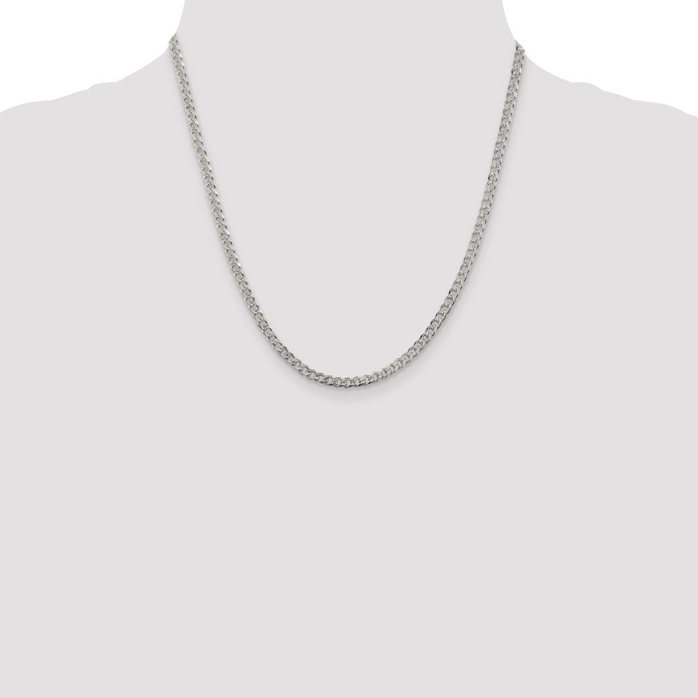 High-Quality Sterling Silver 3.8mm Pav Curb Chain - Stylish & Affordable!