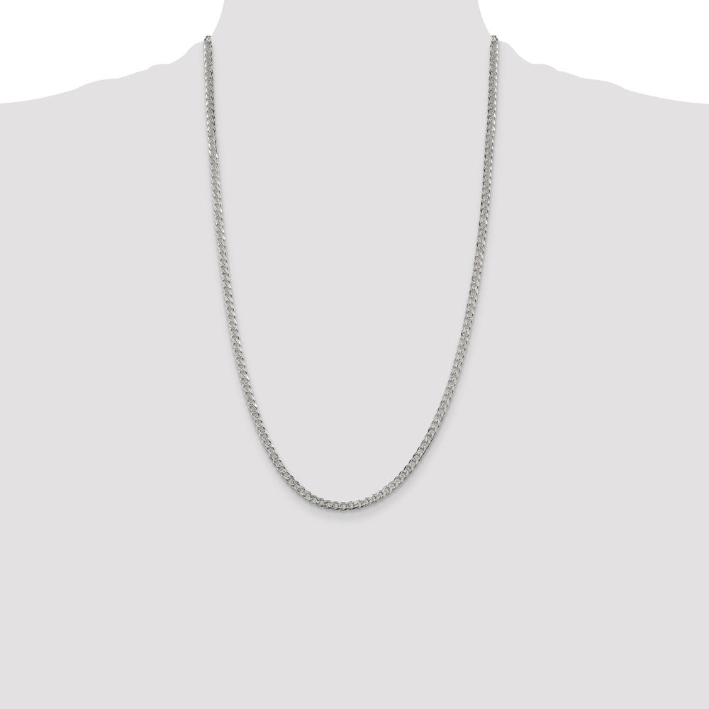 Buy Stylish 3.8mm Pav Curb Chain in High-Quality Sterling Silver - Luxury Value!