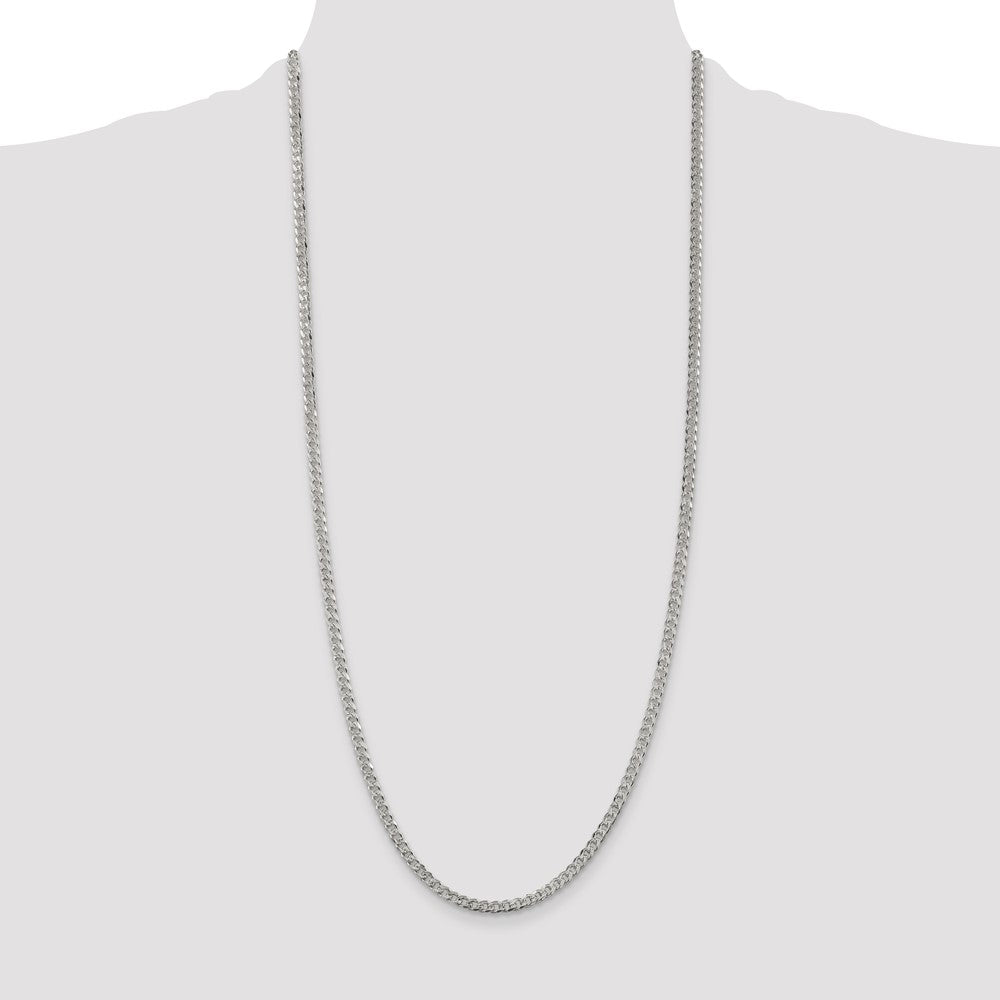 Buy Stylish 3.8mm Pav Curb Chain Necklace in Sterling Silver - Luxury Value!