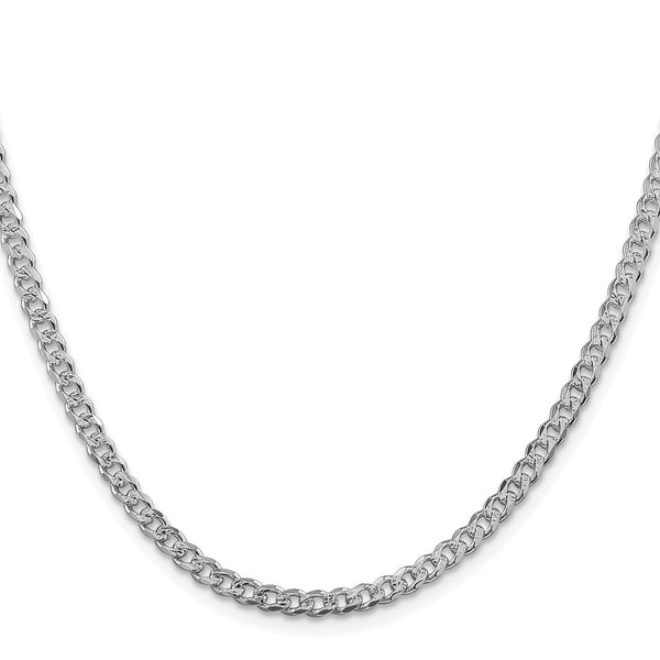 Rhodium-Plated Sterling Silver 3.8mm Pavé Curb Chain - Style GR1-1032078