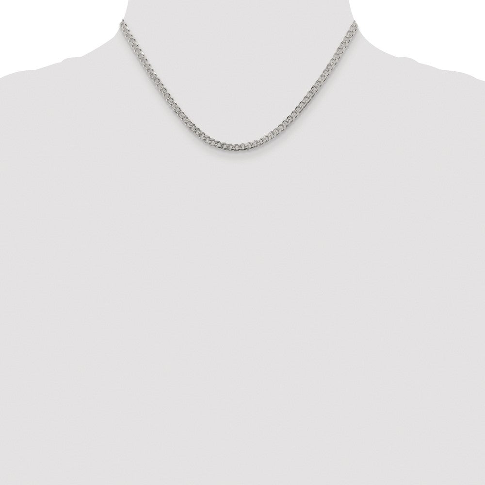 Buy Luxury Rhodium-Plated Sterling Silver 3.8mm Pav Curb Chain Online