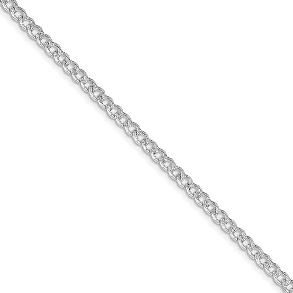 Rhodium-Plated Sterling Silver 3.8mm Pavé Curb Chain - Style GR1-1032062
