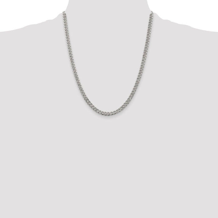 Exclusive 4.5mm Sterling Silver Pave Curb Chain - Stylish Value Jewelry-4