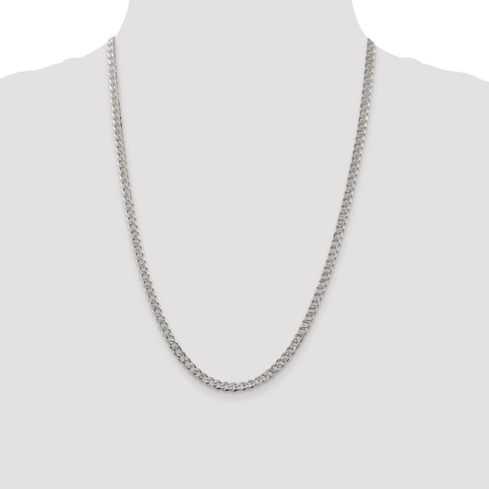 High-Quality 4.5mm Pav Curb Chain in Sterling Silver - Stylish & Affordable!