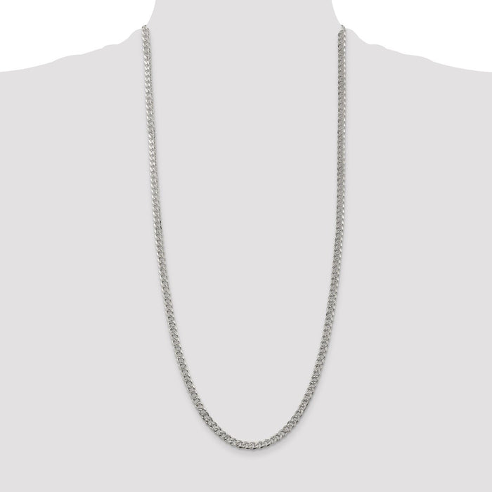 Buy Stylish 4.5mm Sterling Silver Pave Curb Chain - Affordable Luxury Jewelry-4