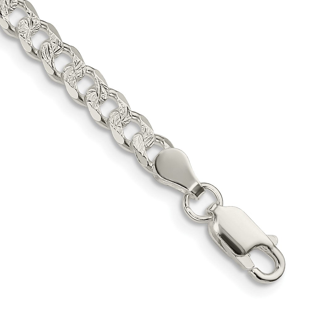 Buy Stylish 4.5mm Pav Curb Chain in High-Quality Sterling Silver