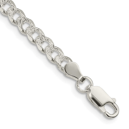 Buy Stylish 4.5mm Pav Curb Chain in High-Quality Sterling Silver