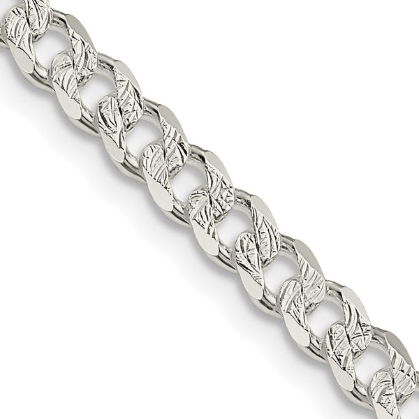 4.5mm Sterling Silver Pave Curb Chain - Style GR1-1031872