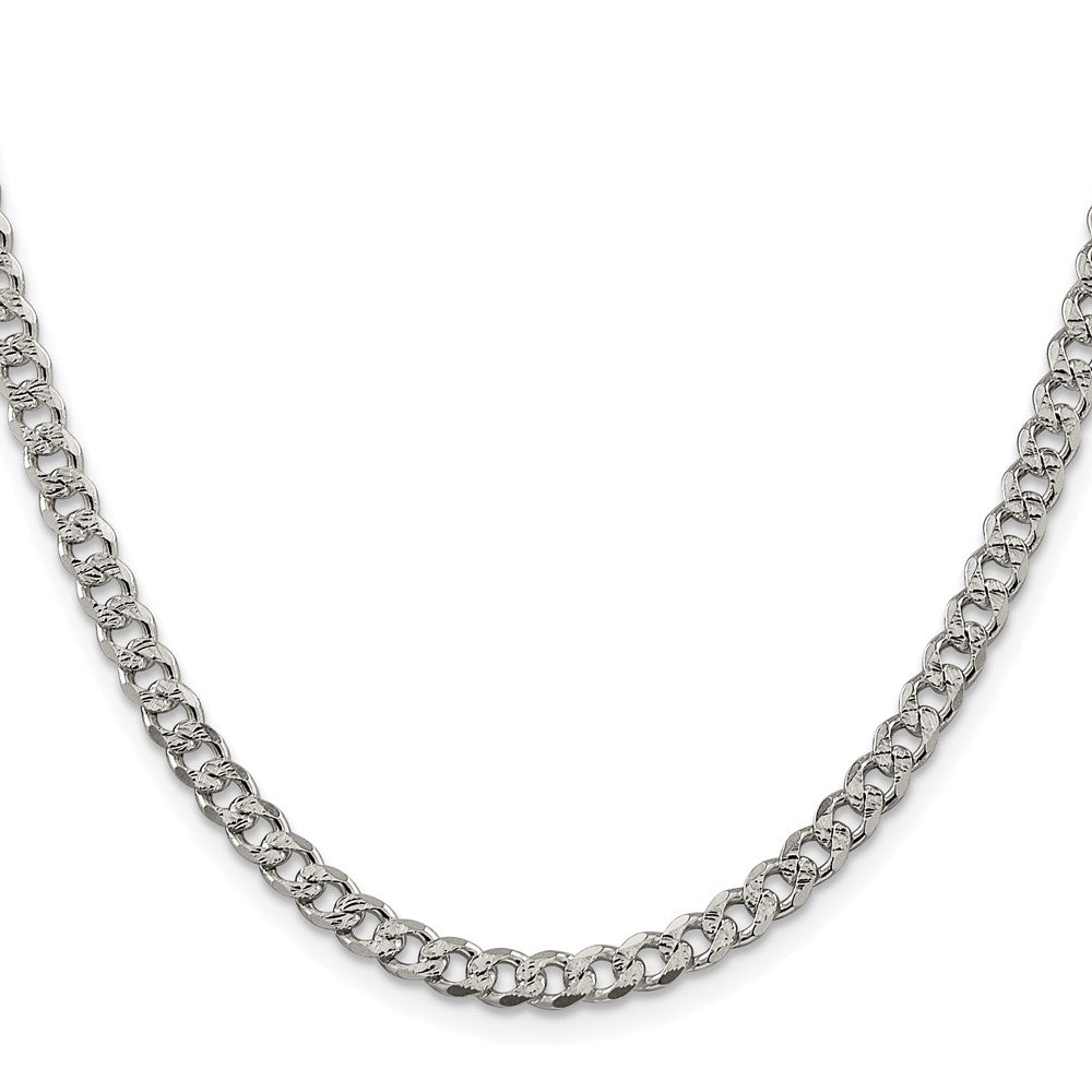 Buy Stylish Rhodium-Plated Sterling Silver 4.5mm Pav Curb Chain - Affordable Elegance