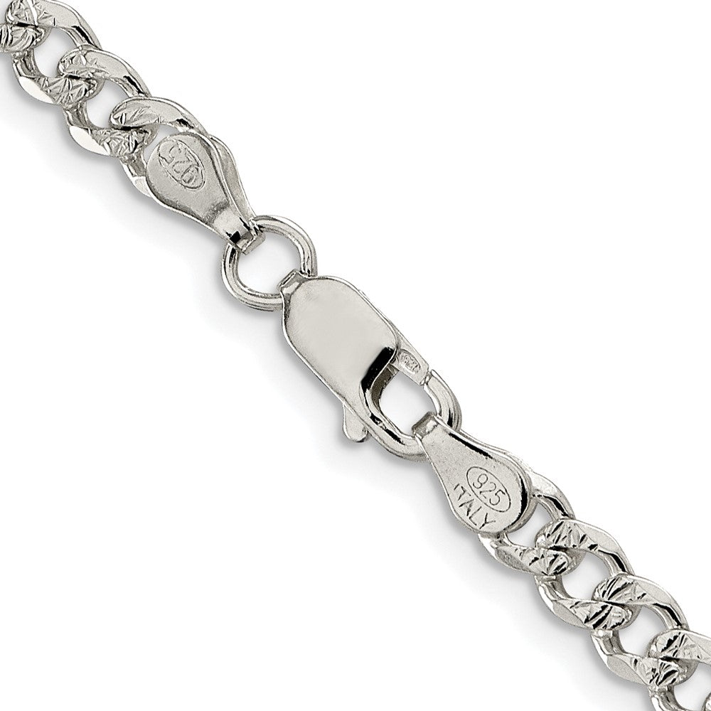 High-Quality Rhodium-Plated Sterling Silver 4.5mm Curb Chain - Stylish Value!