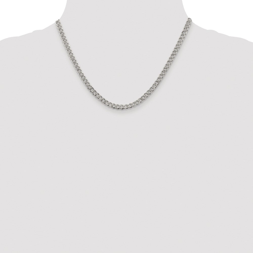 Buy Stylish Rhodium-Plated Sterling Silver 4.5mm Pav Curb Chain - Luxury Value