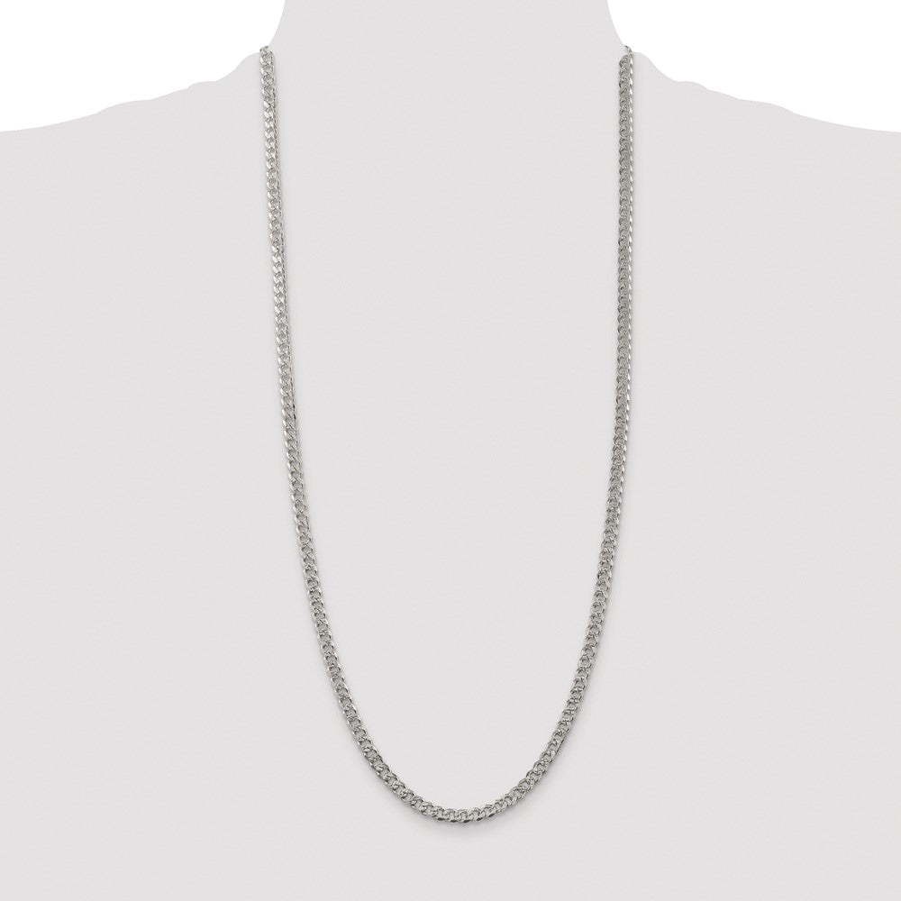 High-Quality Rhodium-Plated Sterling Silver 4.5mm Curb Chain - Stylish Value!