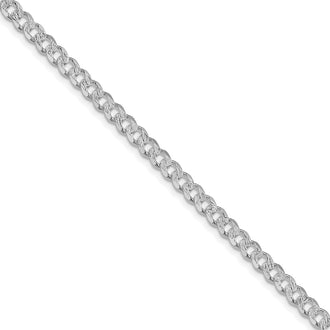 Buy Stylish Rhodium-Plated Sterling Silver 4.5mm Pav Curb Chain - Luxury Value