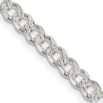 Buy Stylish 4.5mm Pav Curb Chain in High-Quality Sterling Silver