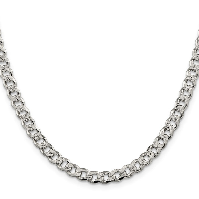 Buy Stylish 5.5mm Sterling Silver Pav Curb Chain Necklace - Affordable Luxury!-2