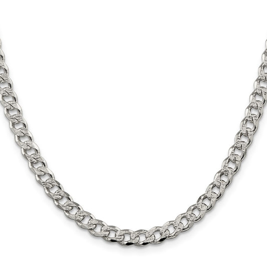 Exclusive 5.5mm Sterling Silver Pave Curb Chain - Stylish & Affordable Jewelry