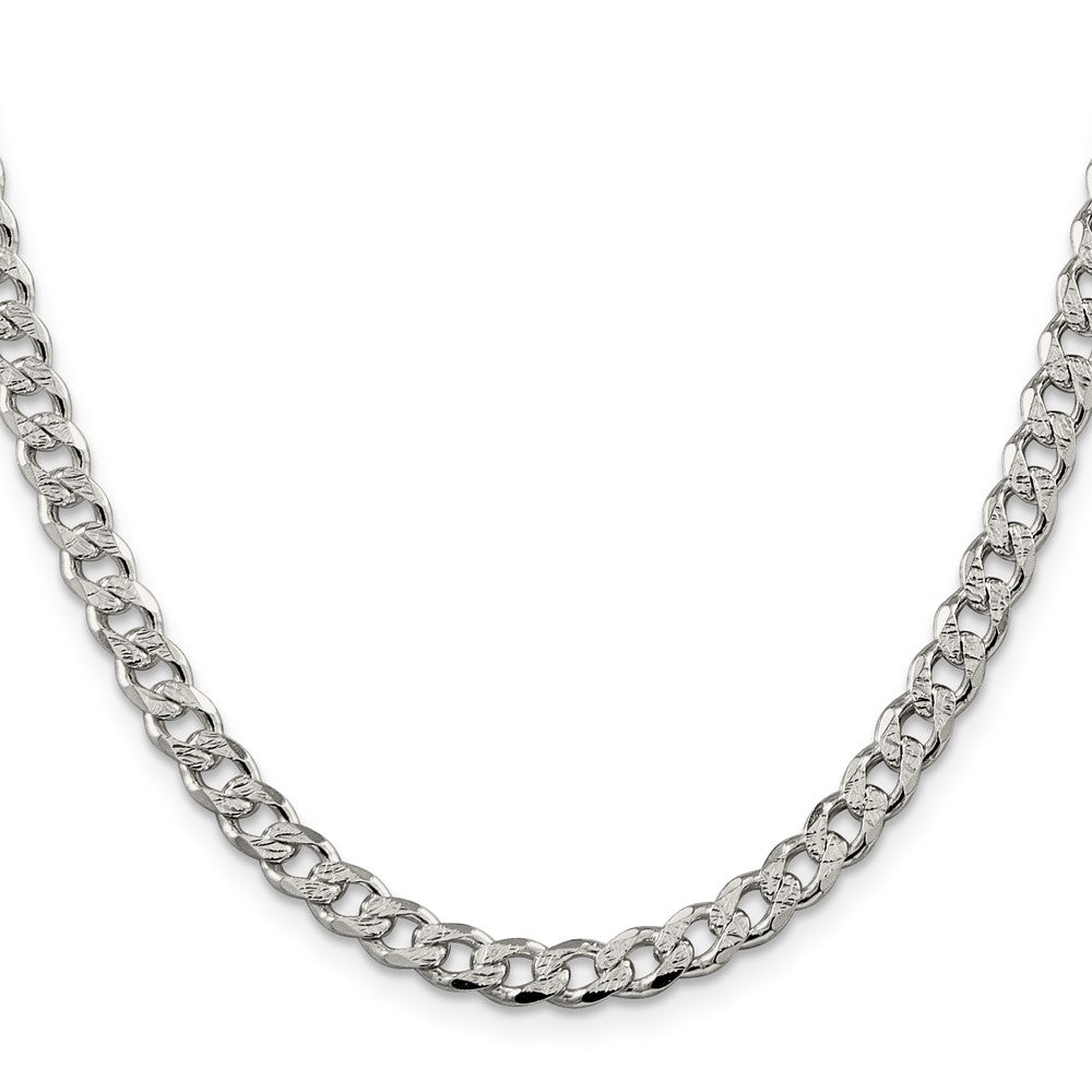 Buy Stylish 5.5mm Pav Curb Chain in High-Quality Sterling Silver