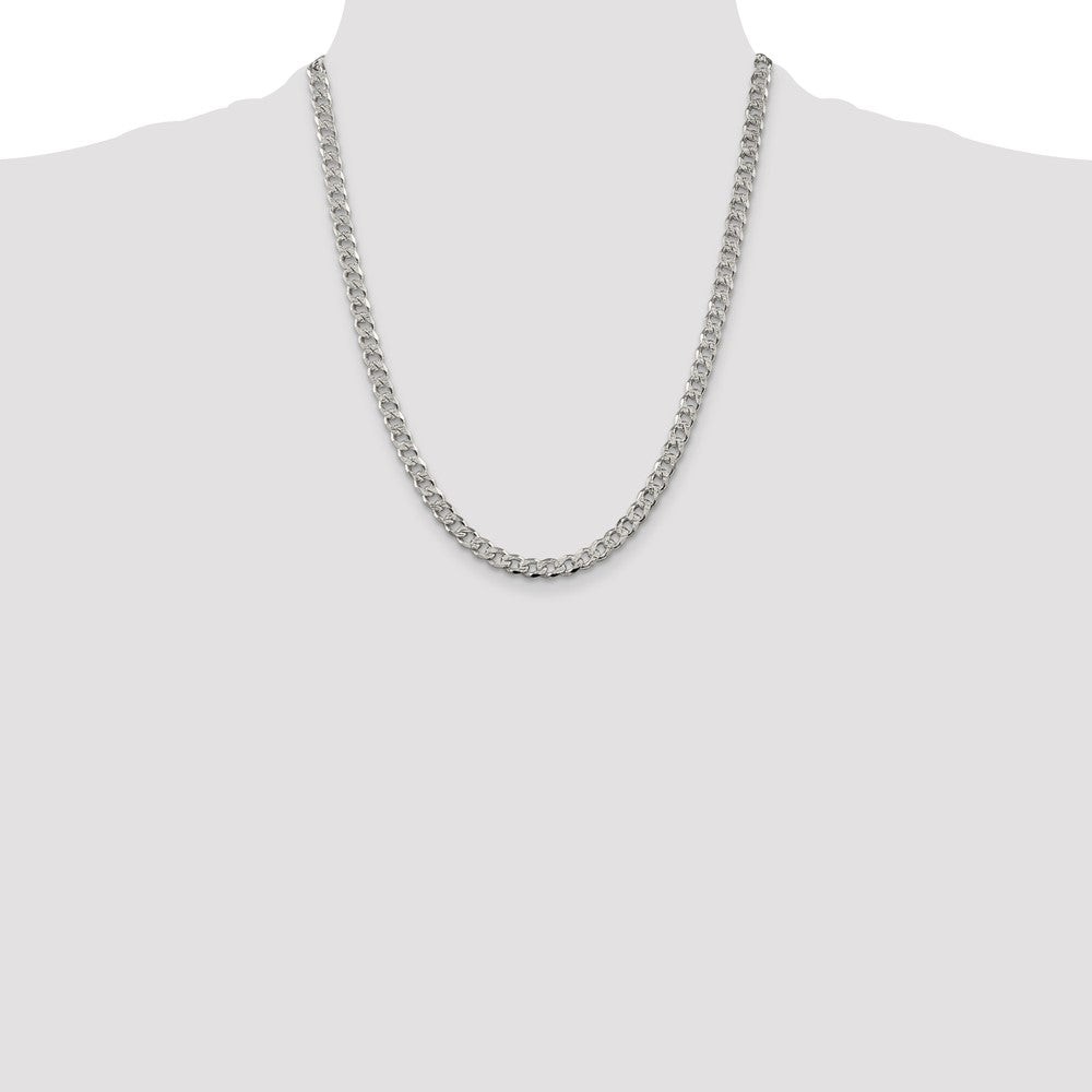 Buy Stylish 5.5mm Pav Curb Chain in High-Quality Sterling Silver - Affordable!