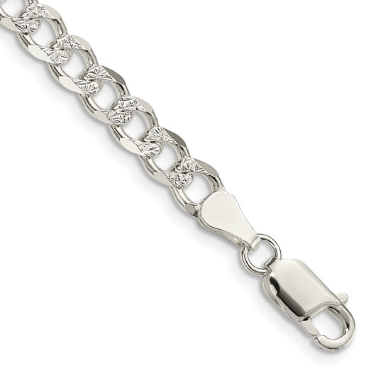 Buy Stylish 5.5mm Pav Curb Chain in High-Quality Sterling Silver - Affordable Luxury!