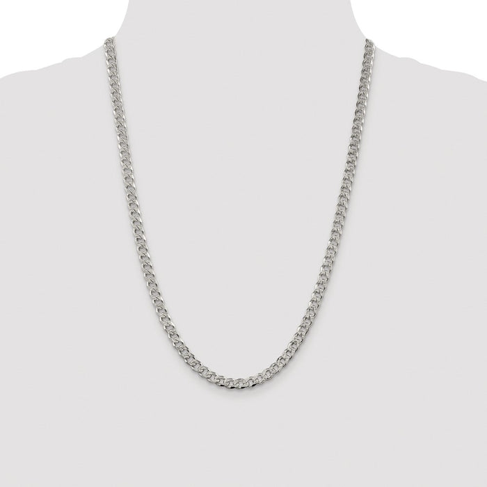 Exclusive Rhodium-Plated Sterling Silver 5.5mm Pav Curb Chain - Stylish Value-4