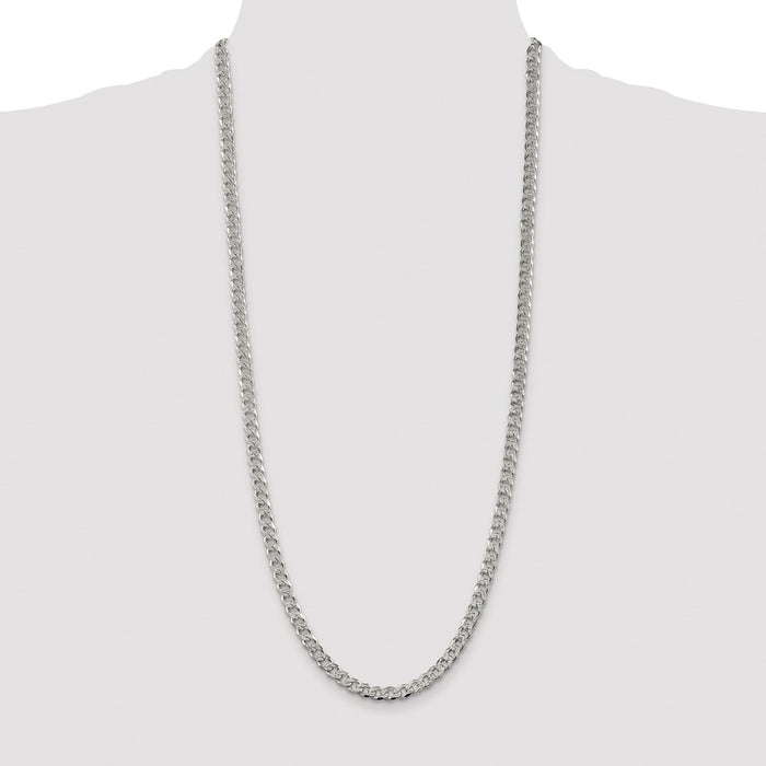 Exclusive Rhodium-Plated Sterling Silver 5.5mm Pave Curb Chain - Stylish Value!-4