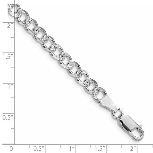 Exclusive Rhodium-Plated Sterling Silver 5.5mm Pav Curb Chain - Stylish Value