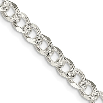 Exclusive 5.5mm Sterling Silver Pave Curb Chain - Stylish & Affordable Jewelry