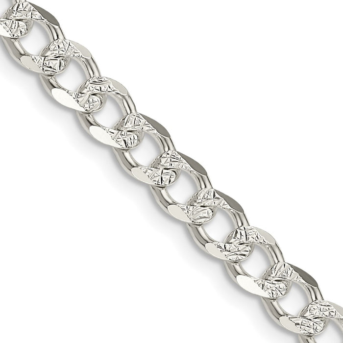 Buy Stylish 5.5mm Sterling Silver Pav Curb Chain Necklace - Affordable Luxury!-1