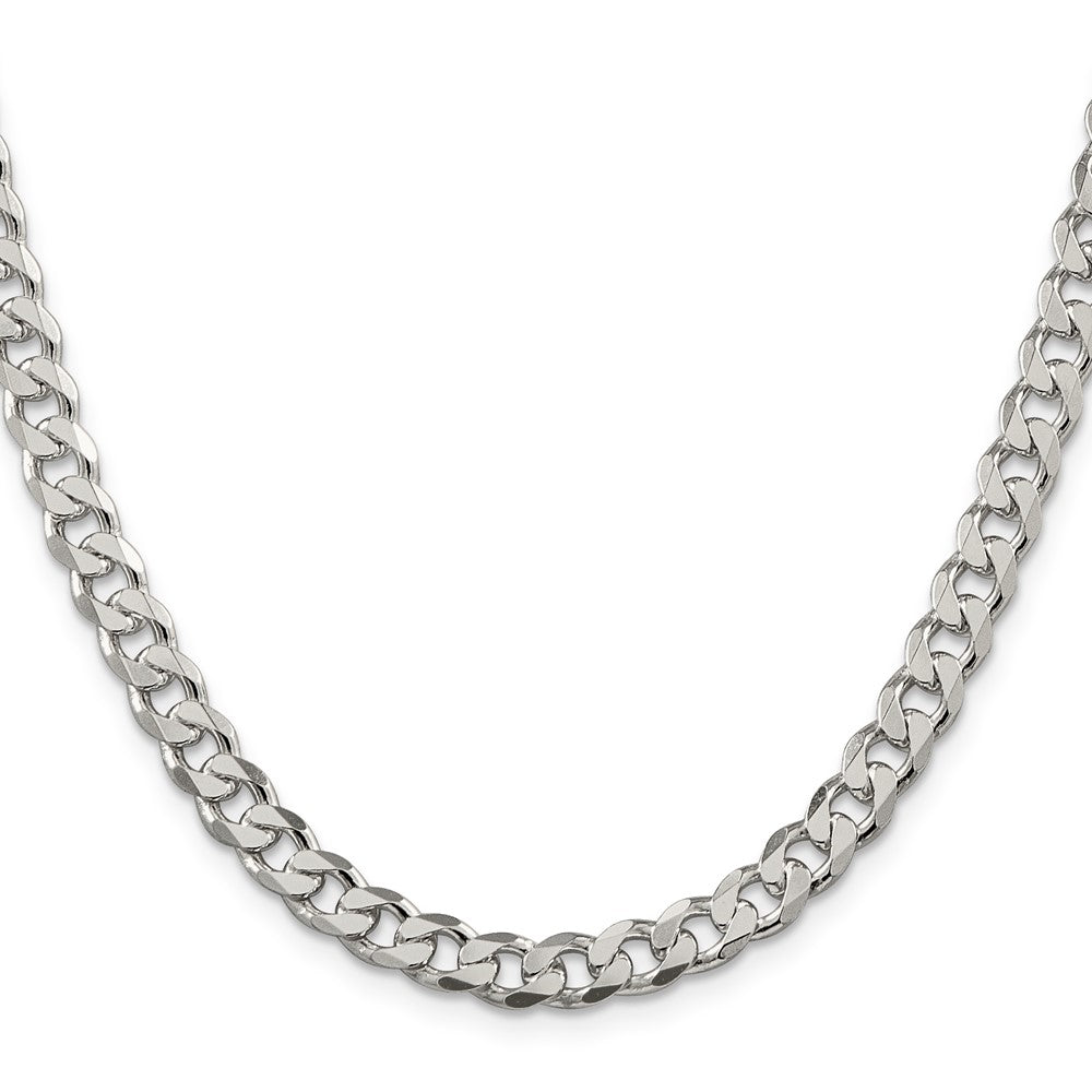 High-Quality 7mm Pav Curb Chain in Sterling Silver - Stylish & Affordable