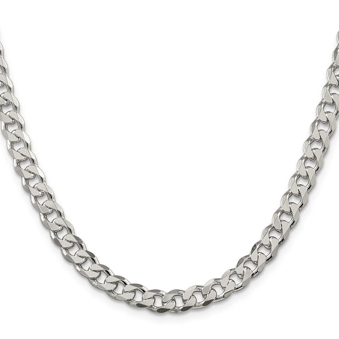 High-Quality 7mm Pav Curb Chain in Sterling Silver - Stylish & Affordable-2