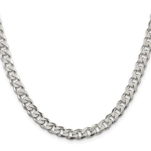 7mm Pavé Curb Chain in Sterling Silver - Style GR1-1033366