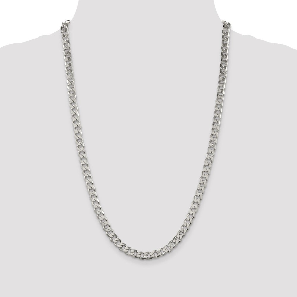 High-Quality 7mm Pav Curb Chain in Sterling Silver - Stylish & Affordable!