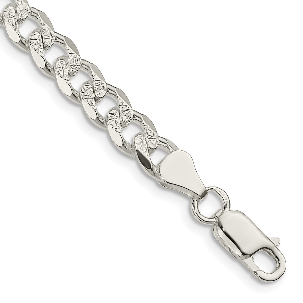 Buy Stylish 7mm Sterling Silver Pave Curb Link Chain - High-Quality Value!