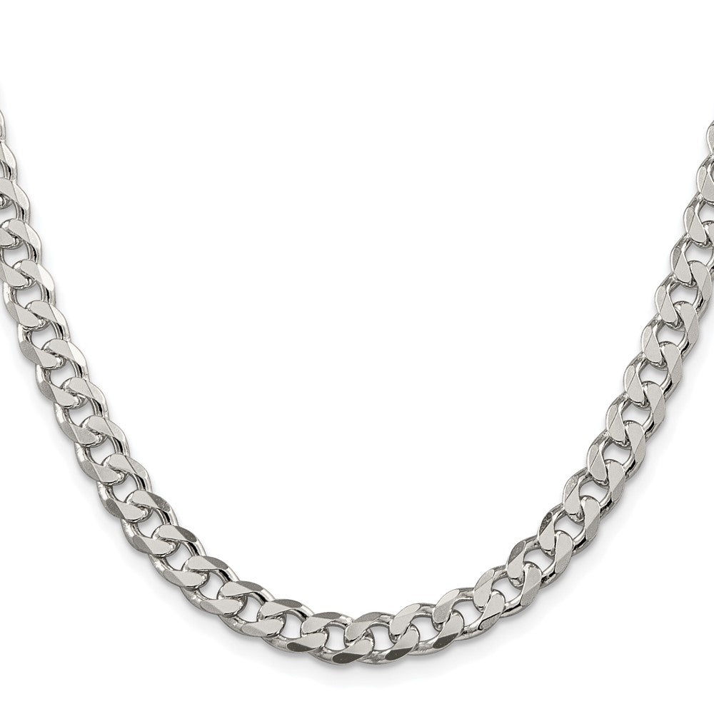 Buy Stylish 7mm Rhodium-Plated Sterling Silver Pav Curb Chain - Luxury Value