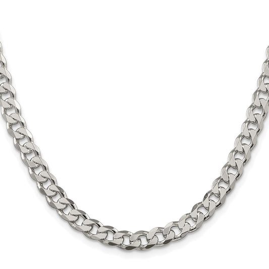 Buy Stylish 7mm Rhodium-Plated Sterling Silver Pav Curb Chain - Luxury Value