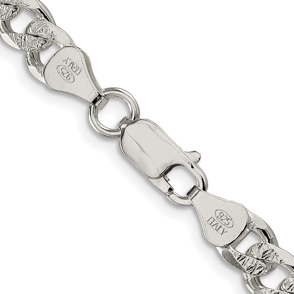 Buy Stylish 7mm Rhodium-Plated Sterling Silver Pav Curb Chain - Luxury Value