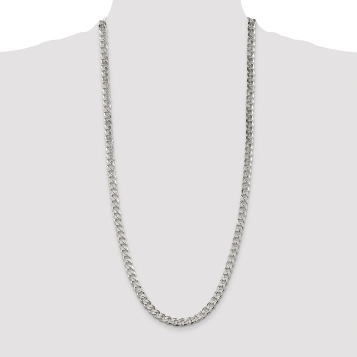 Buy Stylish Rhodium-Plated 7mm Pave Curb Chain in Sterling Silver | Luxury Value-4